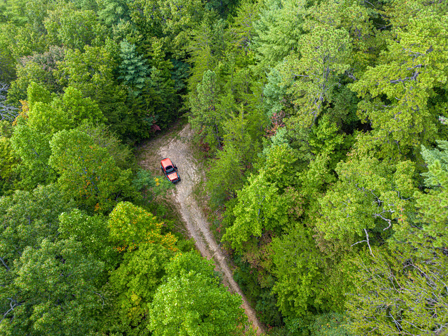 Aerial View of Jeep Wrangler
